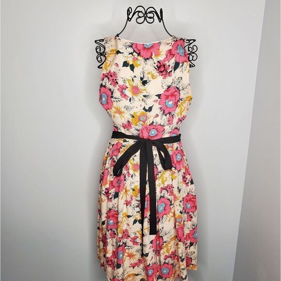 MODCLOTH dress Frock Shop retro floral sleeveless with‎ pockets S - Picture 4 of 9
